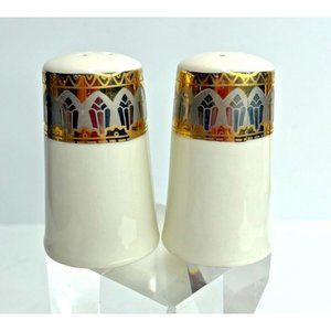 San Marco by Royal Gallery Salt & Pepper Vintage set 2 Pewter & Gold 2.75" Tall